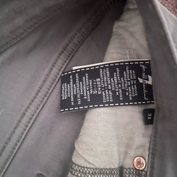 7 for all man kind-wide leg army green jean-size31 - Picture 3 of 4